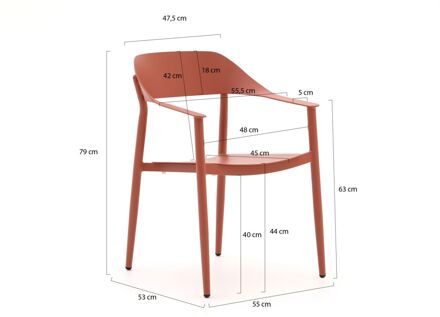 Bellagio Valli/Santa Severina ø180cm dining tuinset 7-delig stapelbaar - Laagste prijsgarantie! Bruin