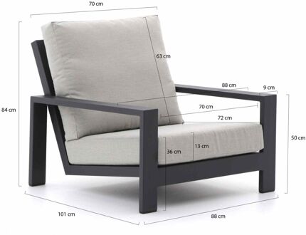 Bellagio Vezzano/Cosiraw stoel loungeset met vuurtafel 5-delig - Laagste prijsgarantie! Bruin