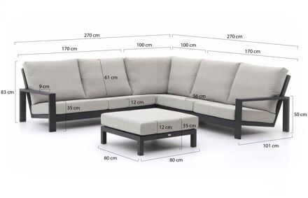 Bellagio Vezzano hoek loungeset 4-delig - Laagste prijsgarantie! Grijs