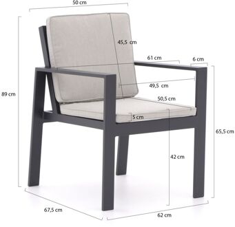 Bellagio Vezzano/Lagundo 230cm dining tuinset 7-delig - Laagste prijsgarantie! Grijs