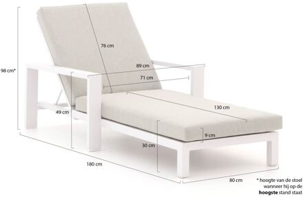 Bellagio Vezzano ligbed met wiel - Laagste prijsgarantie! Wit