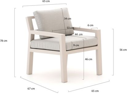 Bellagio Vinadio 255cm low dining tuinset 7-delig - Laagste prijsgarantie! Taupe