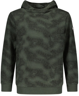 Bellaire Jongens hoodie aop darkest spruce Groen - 140