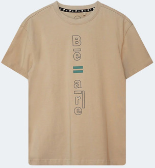 Bellaire Jongens t-shirt logoprint doeskin Bruin - 164