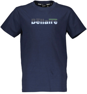 Bellaire Jongens t-shirt met logo navy blazer Blauw - 128