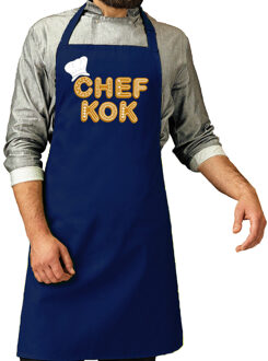 Bellatio Decoration cadeau schort - Chefkok - bbq - blauw