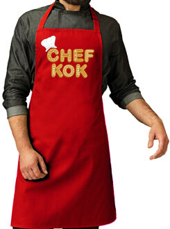 Bellatio Decoration cadeau schort - Chefkok - bbq - rood