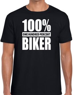 Bellatio Decorations 100 procent biker/ motorrijder t-shirt zwart voor heren