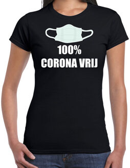 Bellatio Decorations 100 procent corona vrij t-shirt zwart voor dames XS