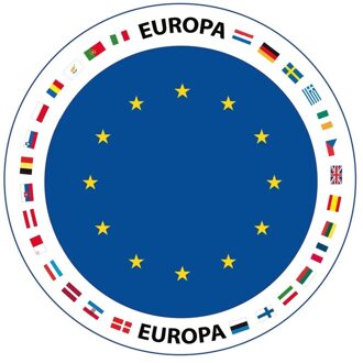 Bellatio Decorations 100x Bierviltjes Europa thema print - Onderzetters Europese vlag - Landen decoratie feestartikelen