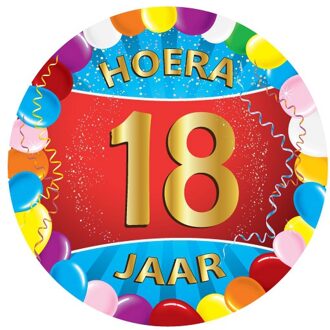 Bellatio Decorations 100x stuks gekleurde bierviltjes/onderzetters 18 jaar thema feestartikelen en versiering