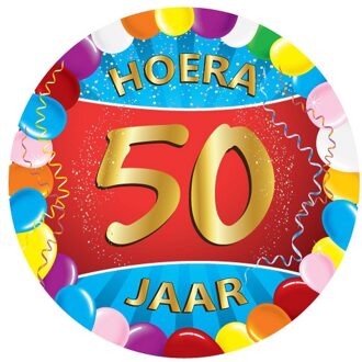 Bellatio Decorations 100x stuks gekleurde bierviltjes/onderzetters 50 jaar thema feestartikelen en versiering