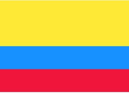 Bellatio Decorations 10x Binnen en buiten stickers Colombia 10 cm - Colombiaanse vlag stickers - Supporter feestartikelen - Landen decoratie en versieringen