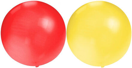 Bellatio Decorations 10x groot formaat ballonnen rood en geel met diameter 60 cm