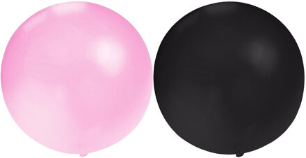 Bellatio Decorations - 10x groot formaat ballonnen - zwart en geel - met diameter 60 cm