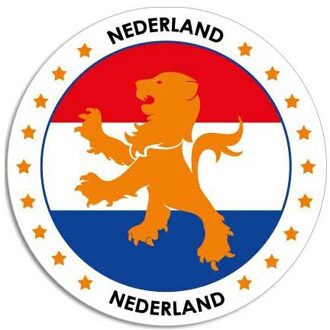 Bellatio Decorations 10x Nederland raamstickers rond 14 cm - Holland/Oranje WK/EK voetbal supporters raamstickers