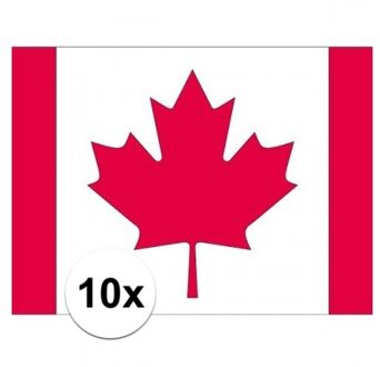 Bellatio Decorations 10x stuks Stickers Canada vlaggen