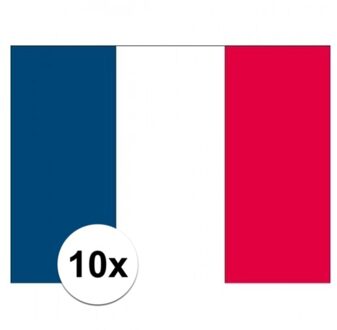 Bellatio Decorations 10x stuks Stickers Frankrijk vlaggen