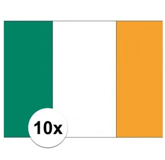 Bellatio Decorations 10x stuks Stickers Ierland vlaggen