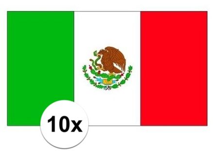 Bellatio Decorations 10x stuks Stickers Mexico vlaggen