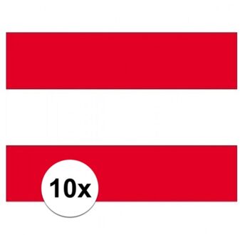 Bellatio Decorations 10x stuks Stickers Oostenrijk vlaggen