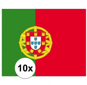 Bellatio Decorations 10x stuks Stickers Portugal vlaggen