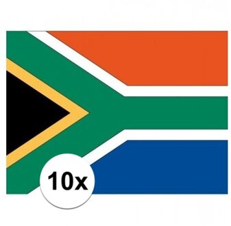Bellatio Decorations 10x stuks Stickers Zuid Afrika vlaggen