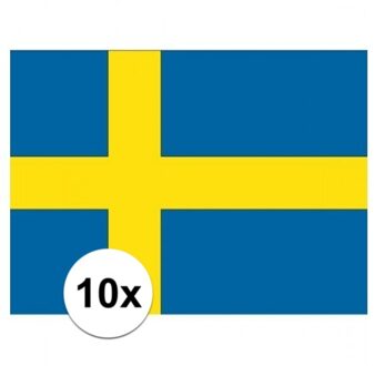 Bellatio Decorations 10x stuks Stickers Zweden vlaggen