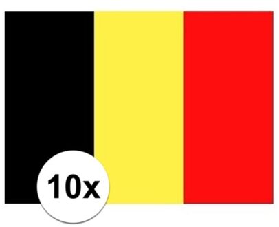 Bellatio Decorations 10x stuks Vlag Belgie stickers