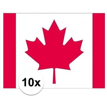 Bellatio Decorations 10x stuks Vlag Canada stickers