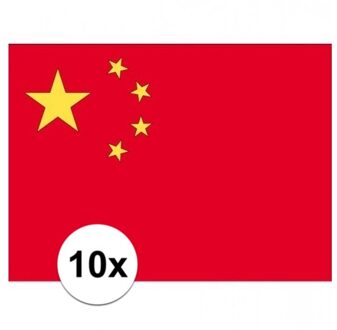 Bellatio Decorations 10x stuks Vlag China stickers