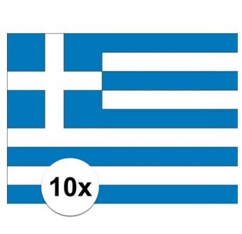 Bellatio Decorations 10x stuks Vlag Griekenland stickers