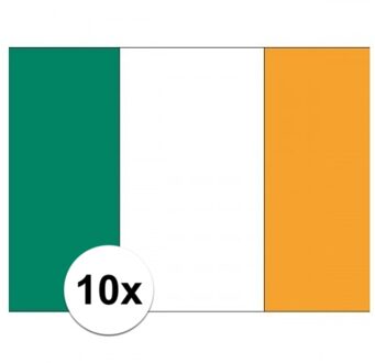 Bellatio Decorations 10x stuks Vlag Ierland stickers