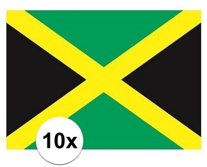 Bellatio Decorations 10x stuks Vlag Jamaica stickers