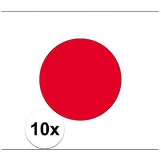 Bellatio Decorations 10x stuks Vlag Japan stickers