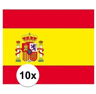 Bellatio Decorations 10x stuks Vlag Spanje stickers