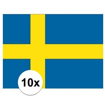 Bellatio Decorations 10x stuks Vlag Zweden stickers