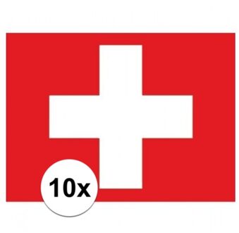 Bellatio Decorations 10x stuks Vlag Zwitserland stickers