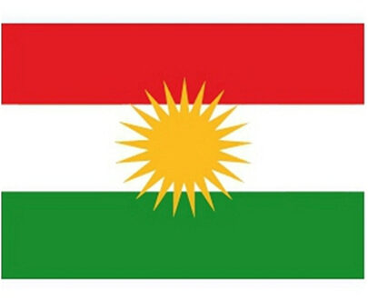 Bellatio Decorations 10x Vlag Koerdistan stickers 10 cm