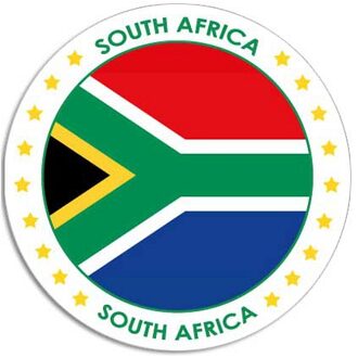 Bellatio Decorations 10x Zuid-Afrika sticker rond 14,8 cm - Zuid Afrikaanse vlag - Landen thema decoratie feestartikelen/versieringen