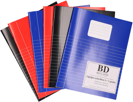 Bellatio Decorations 12x stuks A5 schriftjes gelinieerd papier