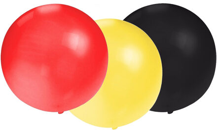 Bellatio Decorations 15x groot formaat ballonnen rood/zwart/geel met diameter 60 cm
