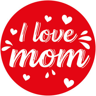 Bellatio Decorations 15x Onderzetters I love mom Moederdag onderleggers