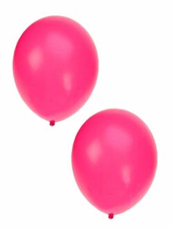 Bellatio Decorations 15x stuks Neon roze party ballonnen 27 cm - Ballonnen