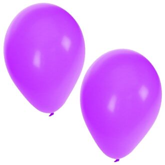 Bellatio Decorations 15x stuks Paarse party ballonnen 27 cm - Ballonnen