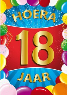 Bellatio Decorations 18 jaar verjaardag versiering poster - 59 x 84 cm - feestartikelen - Feestposters Multikleur