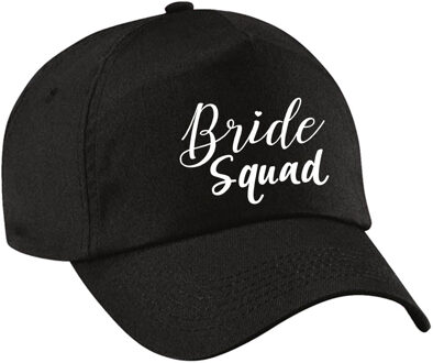 Bellatio Decorations 1x Bride Squad sierlijk vrijgezellen petje zwart dames - Verkleedhoofddeksels