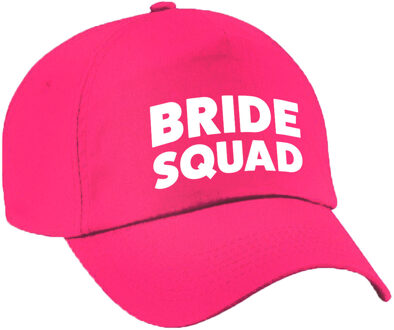 Bellatio Decorations 1x Bride Squad vrijgezellen petje roze dames - Verkleedhoofddeksels