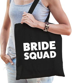 Bellatio Decorations 1x Bride Squad vrijgezellenfeest tasje zwart/ goodiebag dames