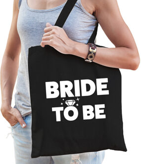 Bellatio Decorations 1x Bride To Be vrijgezellenfeest tasje zwart/ goodiebag dames